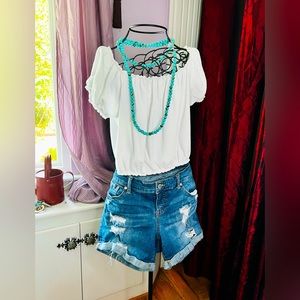 Torrid Cuffed Distressed Jean Shorts